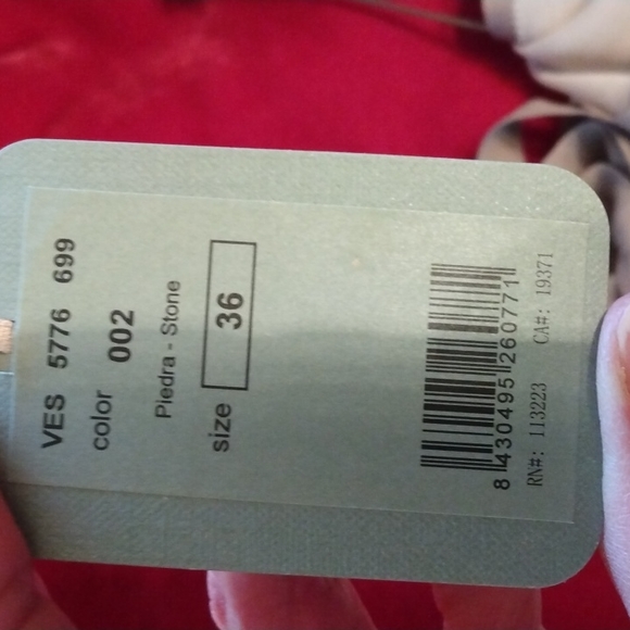 HOSS INTROPIA TAUPE EMBELLISHED FRONT KNEE LENGTH DRESS SIZE 36 OR US 4 - Picture 7 of 8